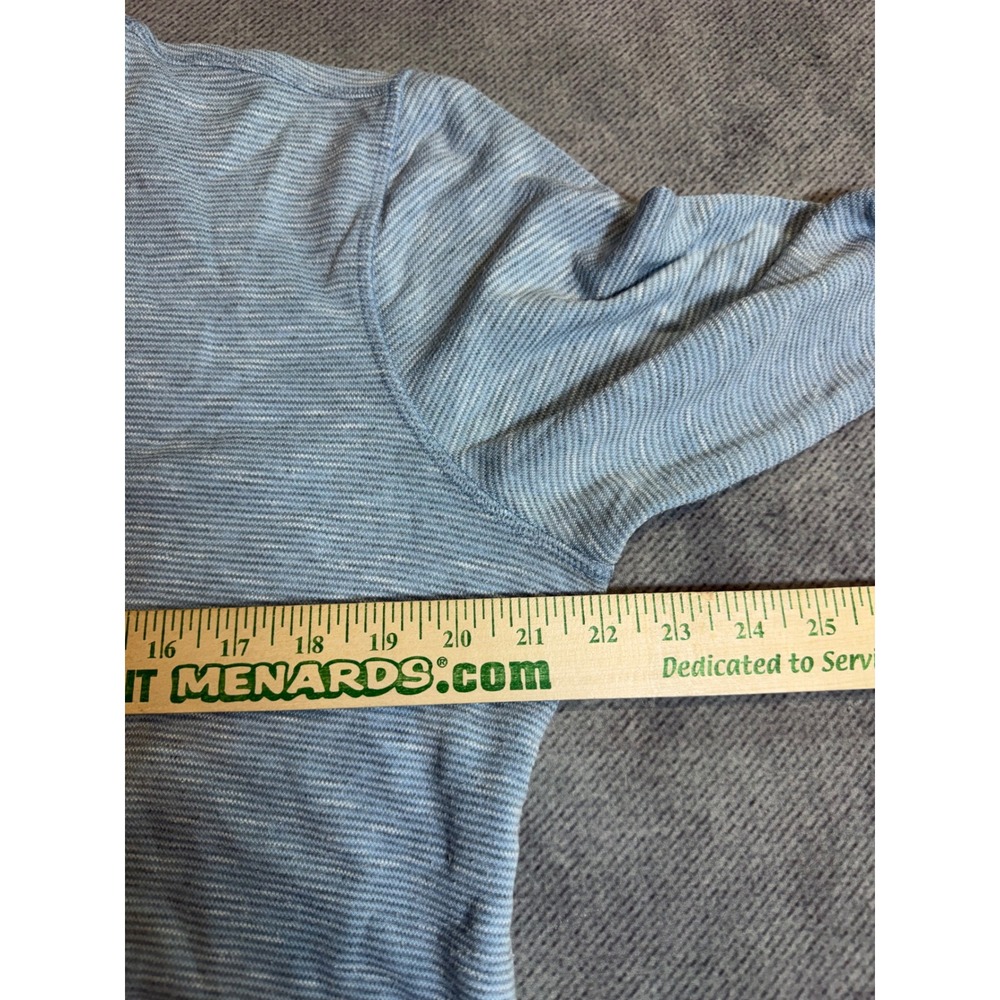 Orvis Classic Collection Mens Medium Blue Striped Long Sleeve Crew Neck (stain) - Picture 3 of 5